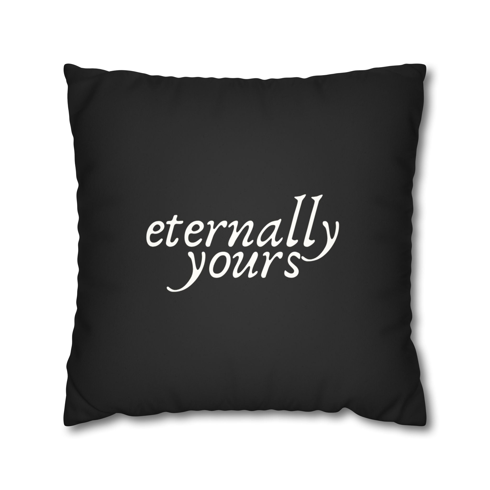 Eternally Yours Psalm 23 Pillowcase, Faux Suede, Black