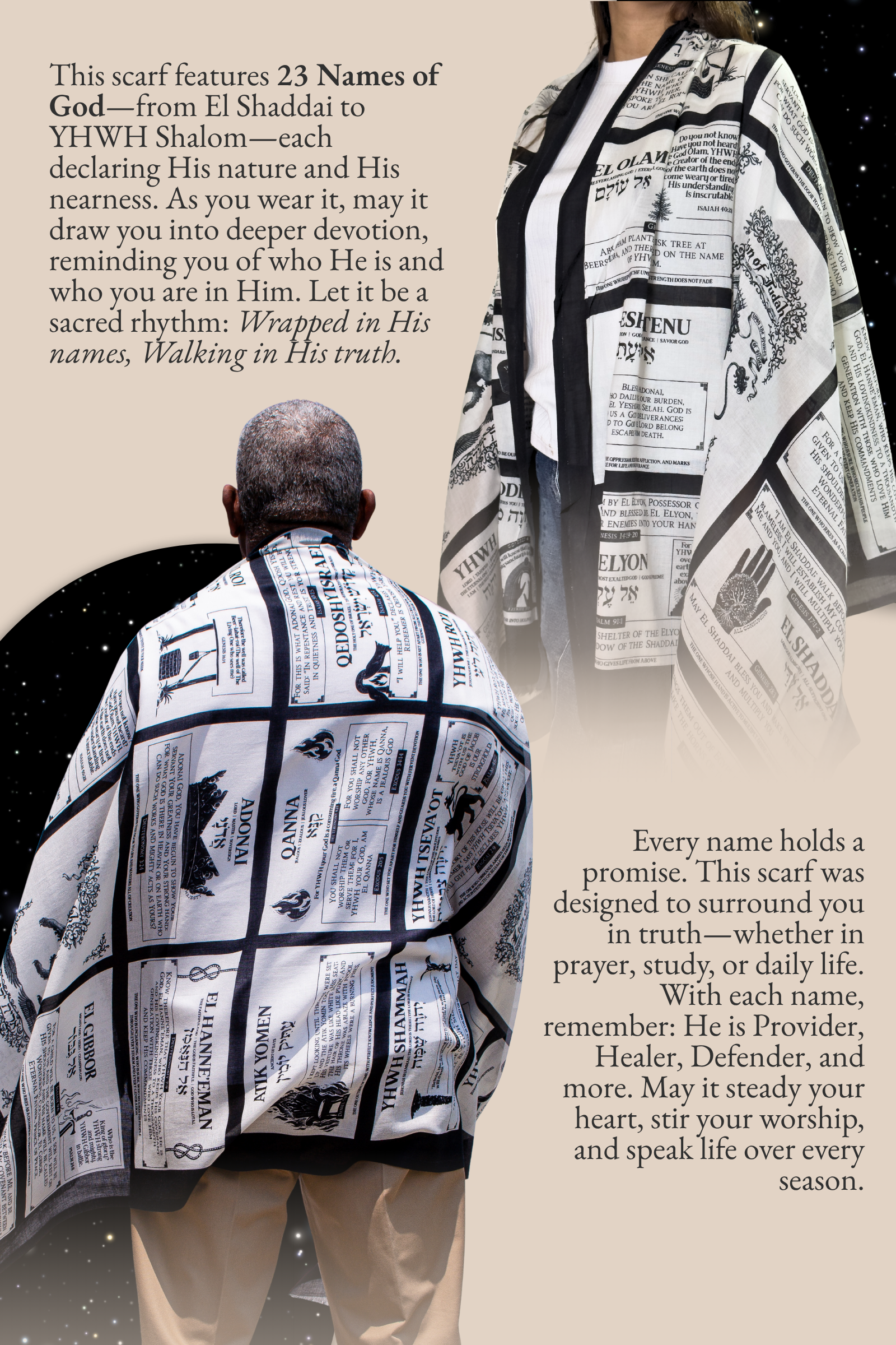 Names of God Unisex Scarf