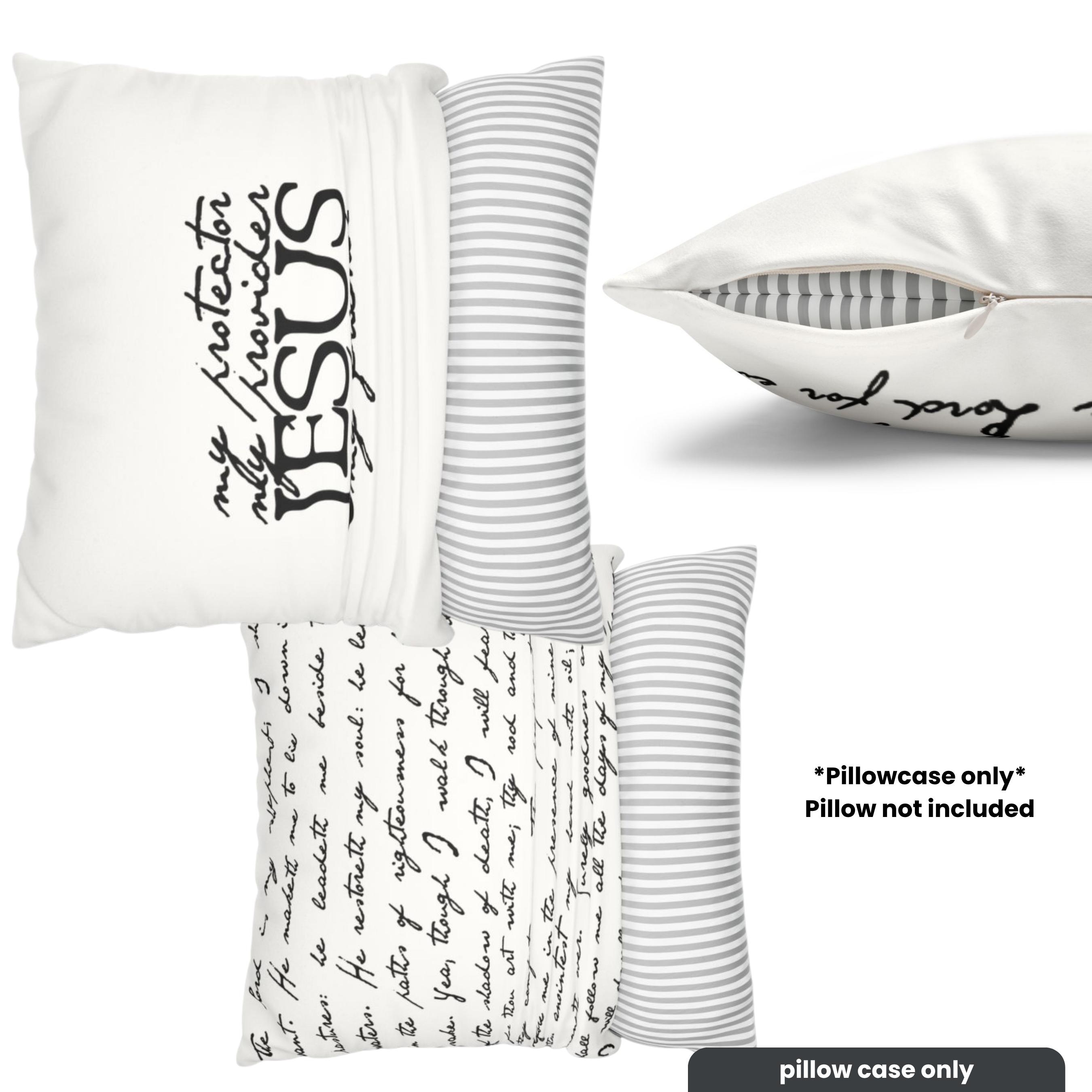 Jesus My Friend Psalm 23 Faux Suede Pillowcase