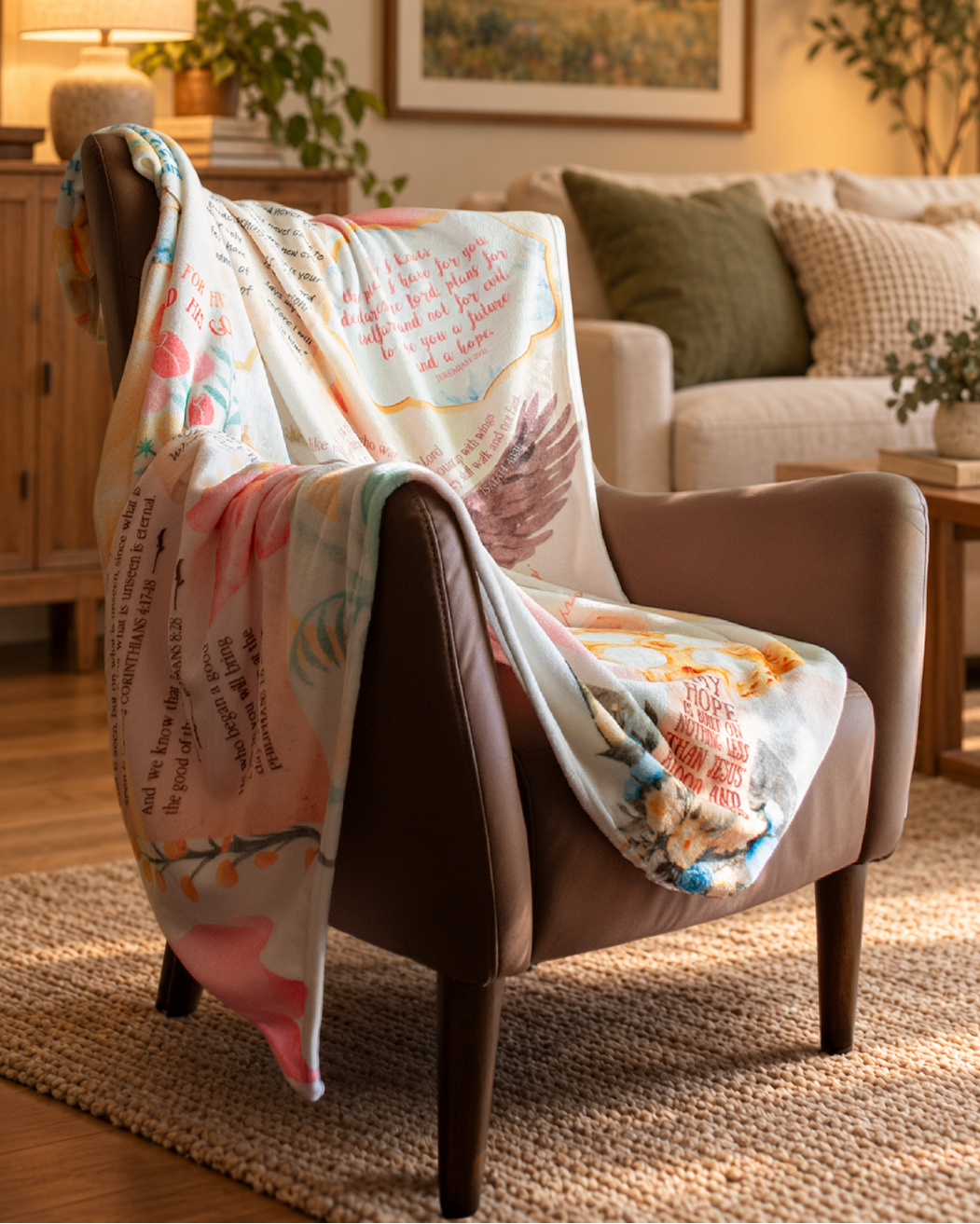 Hope (Honeysuckle) Bible Verse Blanket