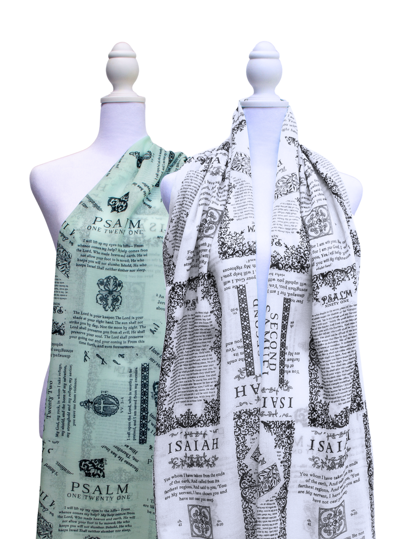 Protection scarf, Psalm 91 prayer shawl, Christian get well gift, scripture comfort scarf, spiritual warfare gift