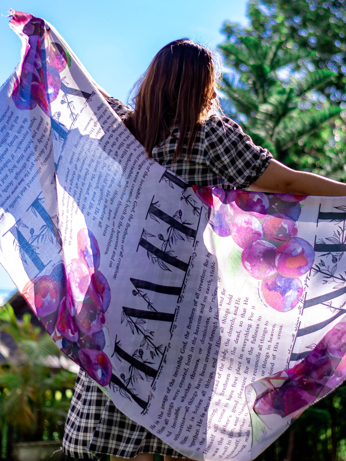 Firstfruits scarf, Easter scripture shawl, resurrection Christian gift, new life in Christ scarf