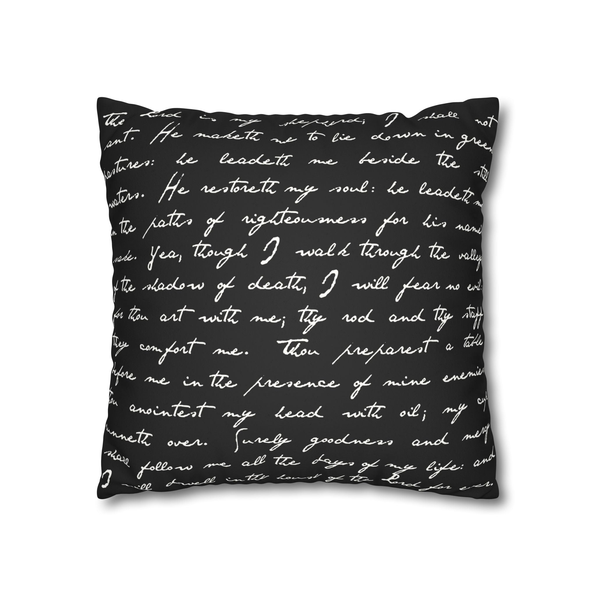 Jesus My Friend Psalm 23 Faux Suede Pillowcase, Black