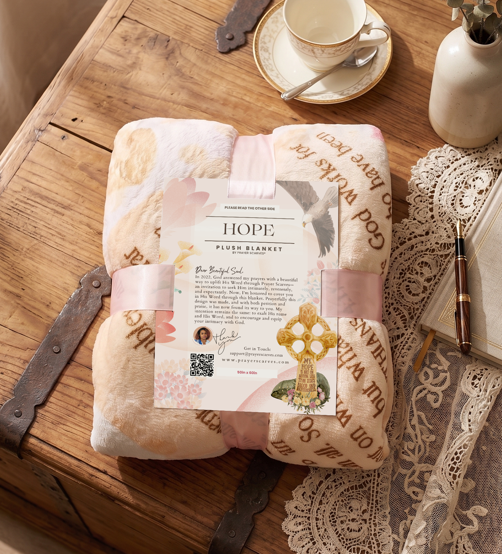 Hope (Pink) Bible Verse Blanket