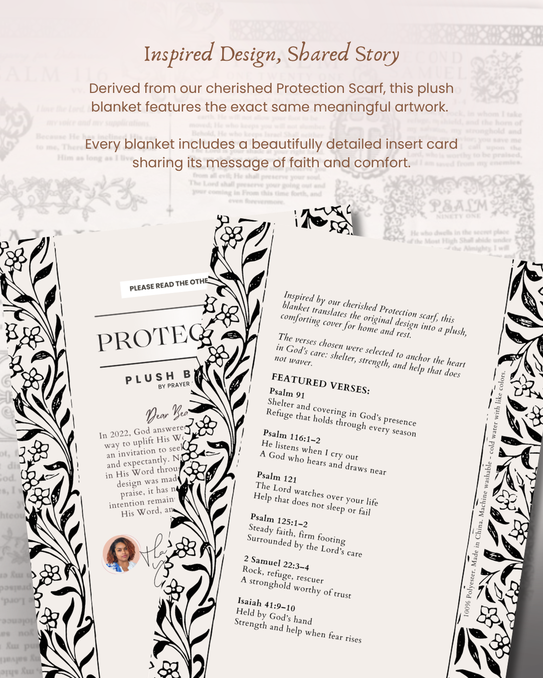 Couverture biblique avec verset de protection
